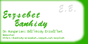 erzsebet banhidy business card